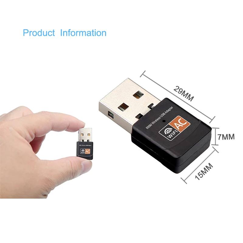 iMice USB WiFi Adapter 600Mbps Wireless Ethernet Network Card AC Dual Band 2.4G / 5.G USB Wifi Dongle wifi Receiver 802.11ac