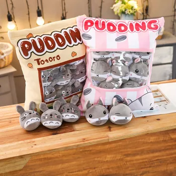

cute 8pcs small totoro hamster plush toys in one bag life like pudding soft pillow toy for children Xmas gift for boys and girls