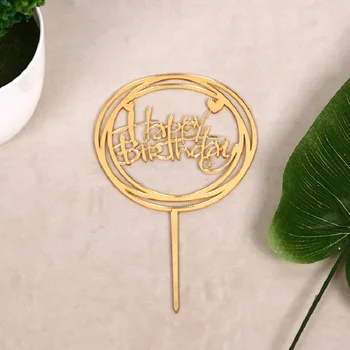

Gold Black Birthday Decoration Happy Birthday Acrylic Cake Topper