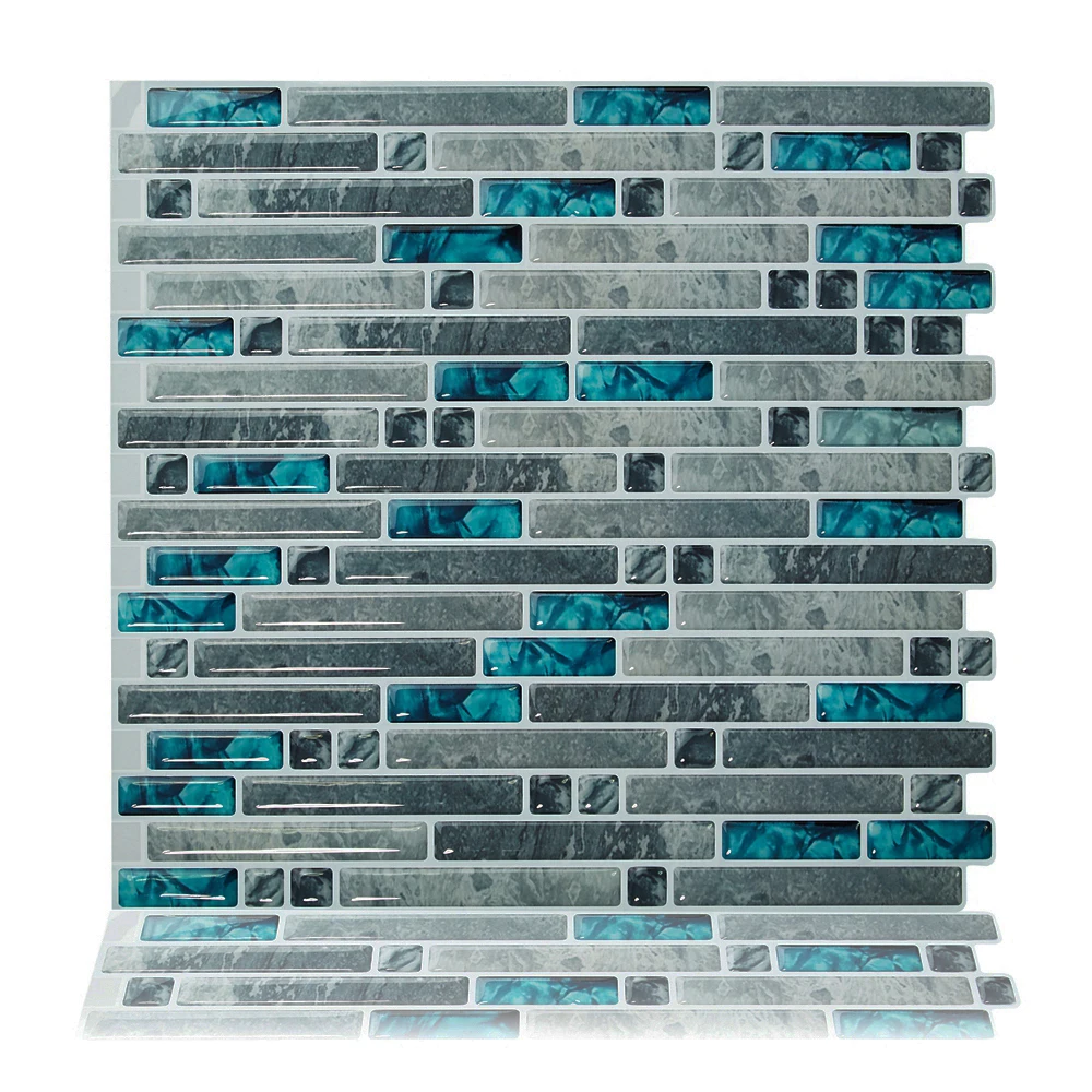 Cocotik 10.5"x10"turquoise for kitchen bathroom self adhesive mosaic