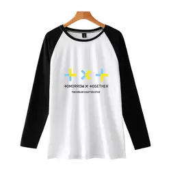 TXT Kpop Удобная Футболка реглан новый альбом Harajuku 2019 Новая Осенняя Женская мода с длинным рукавом забавная крутая футболка