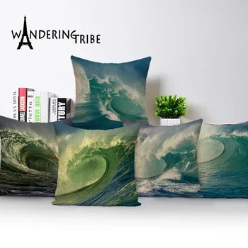 

Marine Style Throw Pillow Covers Blue Shabby Chic Cushion Ocean Decor Pillows Case 45 * 45 Customized Linen Pillows Covers