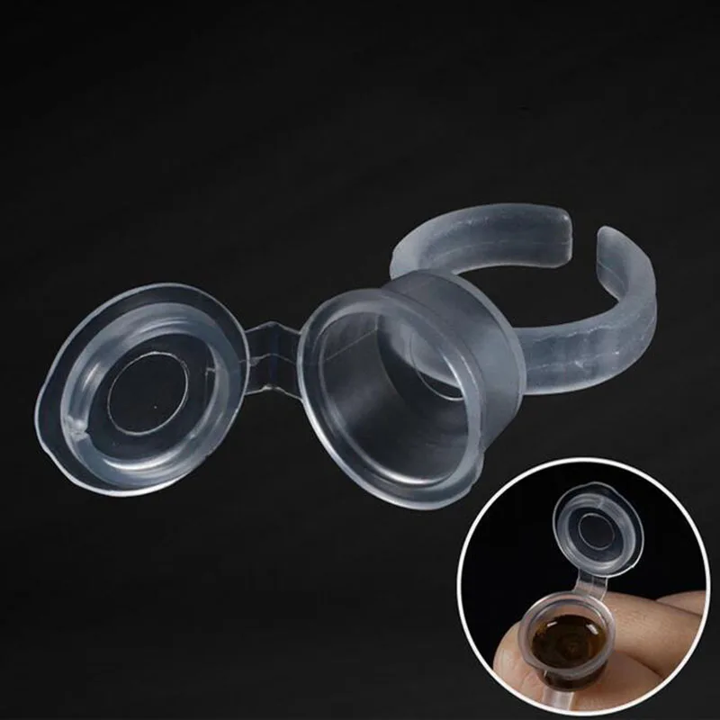 

New eyelash extend ring cup 50pcs/lot tattoo pigments ink ring cups set tattoo equipment pigment holder Container free shipping