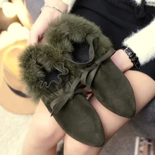 Новинка; сезон осень-зима; меховые Мокасины с оборками и бантом; Эспадрильи на плоской подошве со шнуровкой; женские повседневные лоферы; теплая удобная женская обувь с плюшевой подкладкой