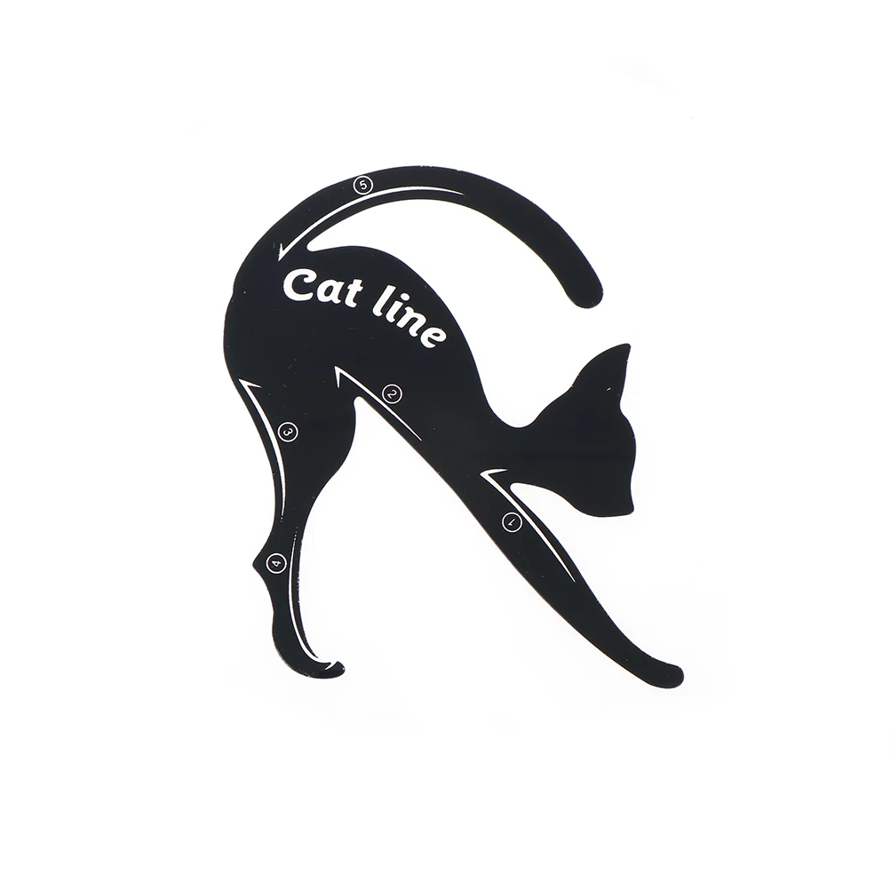 Women Cat Line Eyeliner Stencils Pro Eye Template Shaper Model DIY Decoration Easy Makeup Tool 2 PCS=1Set Black Color eye makeup set