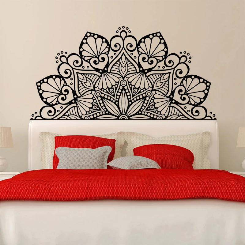 Us 17 85 45 Off Newest Mandala Decorate The Beds Wall Vinyl Sticker Lotus Boho Poster Bedroom Bohemia India Bohemia Yaga Wall Decor In Wall Stickers