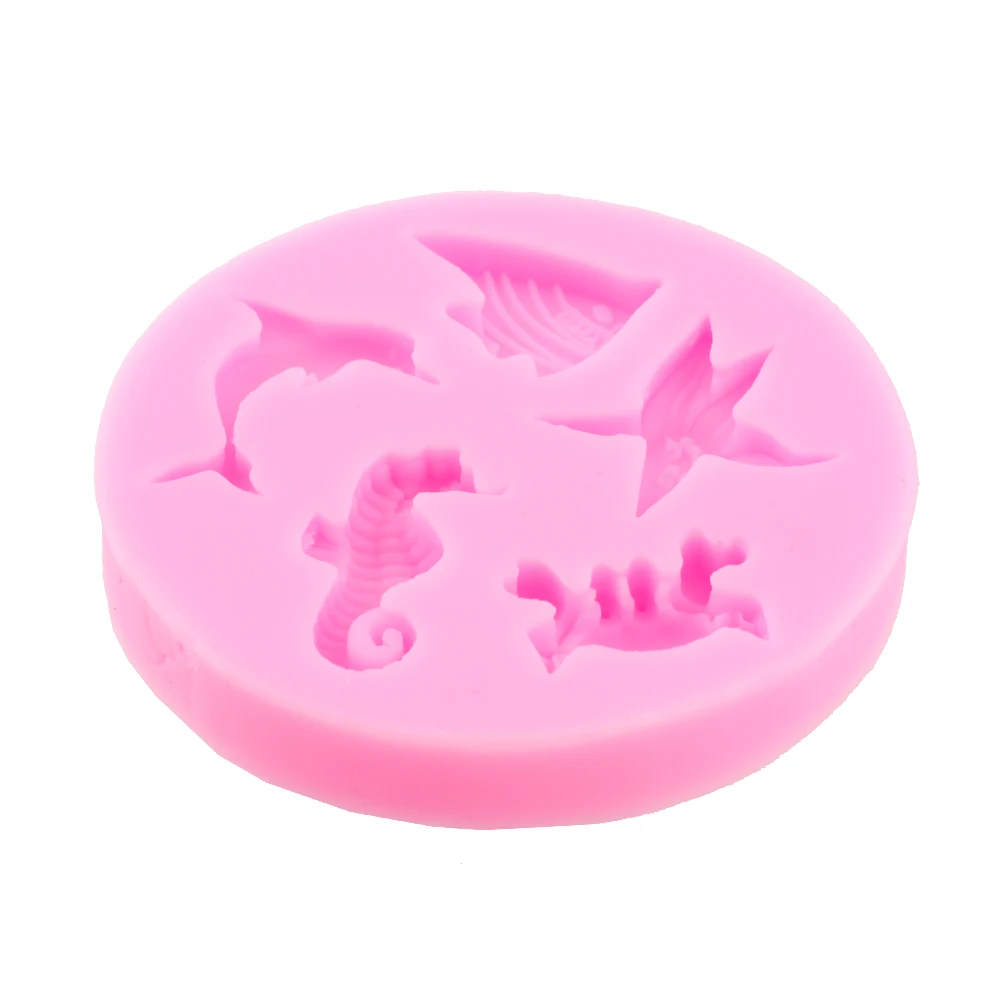 

Lovely Sea Animal Silicone Mould Cake Decorating Sugarcraft Fondant Randomly