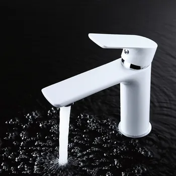 

Manufacturers selling roasted white paint high-end hot and cold water basin faucet lavatory faucet