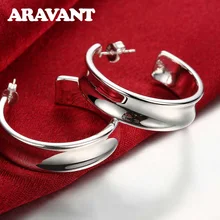 925 серебряные гладкие круглые серьги, женские простые серьги-гвоздики на день рождения, ювелирные серьги в подарок