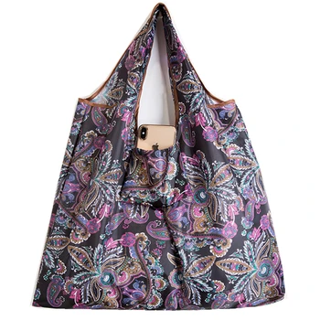

Hot Waterproof Reusable Shopping Bags Women Foldable Tote Bag Portable Cloth Eco Grocery Bag Folding Large Capacity Handbags