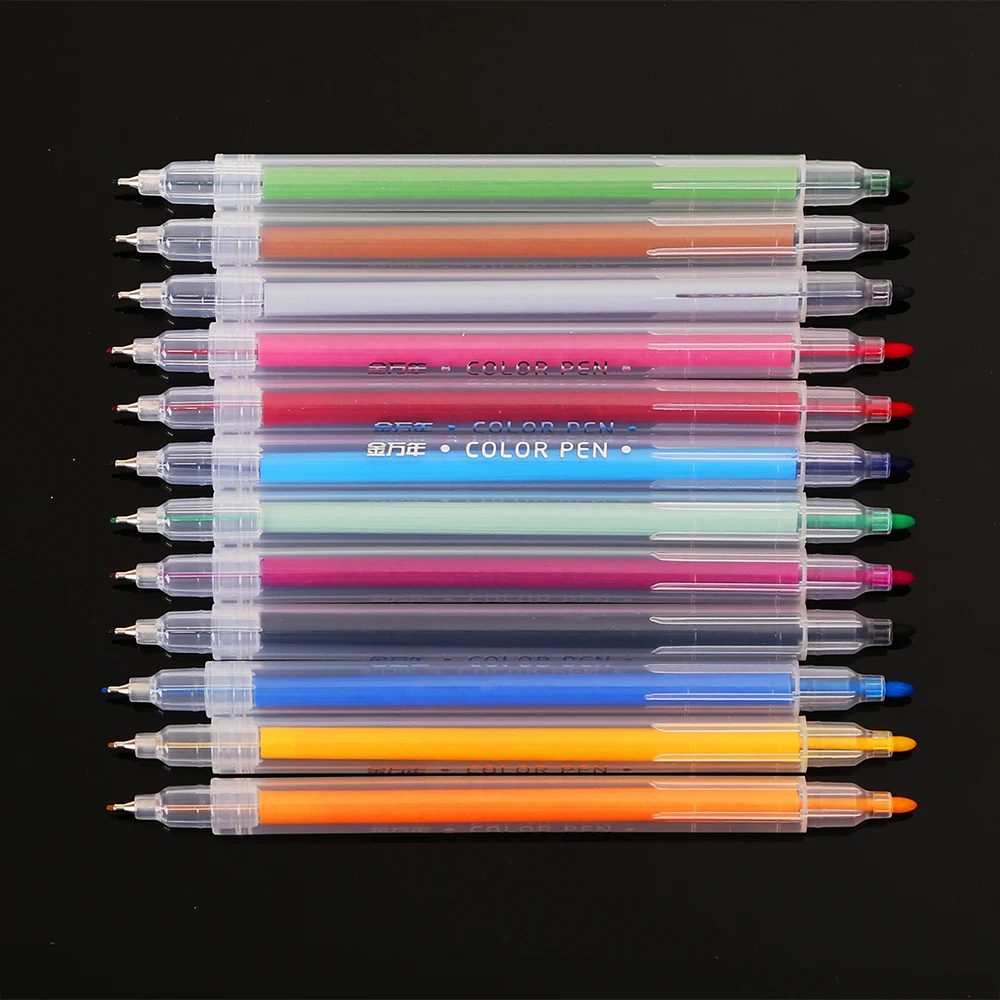

Double Tip Fineliner Watercolor Pen Art Markers Stationery Pen For Drawing Highlighters Manga Painting Pens For School Markers