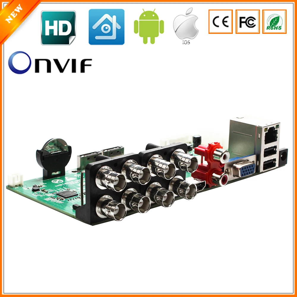 

BESDER 5 in 1 AHD CVI TVI IP CVBS 8CH CCTV DVR Mini 1080N 8CH Playback 12fps 1 SATA HDD Port ONVIF Surveillance Video Recorder