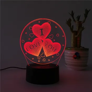 

Valentine's Day Promotion Gifts Custom 3D Creative Lights Acrylic LED Illusion Night Lamp