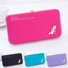 Nueva Llegada Caja de Carpetas de Las Mujeres de la Señora Bolsos de Cuero de LA PU Del Monedero Del Metal Bolsos Tarjetas Holder Mujer Larga Cartera Moneybags Bolsos Burse