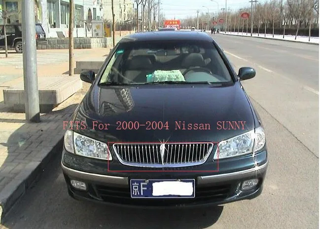 Подходит для 2000-2004 Nissan SUNNY/almera N16 матовый черный Передний Центр Решетка Гриль Крышка