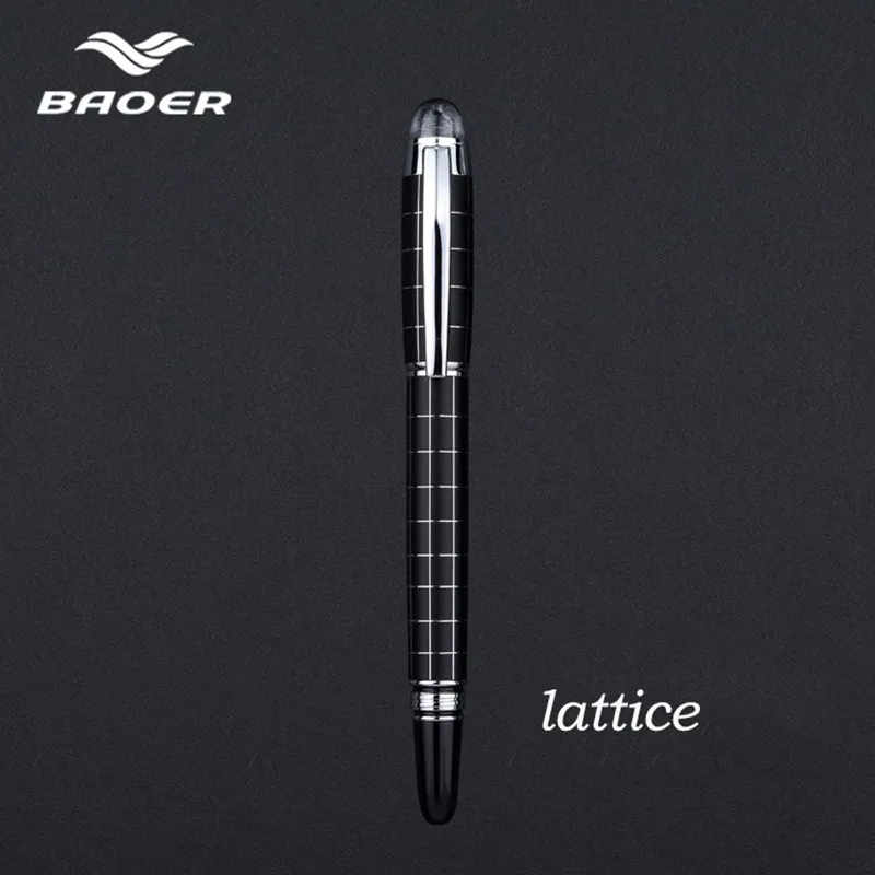 Baoer79-Fountain-Pen-Luxury-Crystal-Head-Black-Lattice-Ink-pen-pilot-fountain-pen-Advertising-Gift-Customizable(1)
