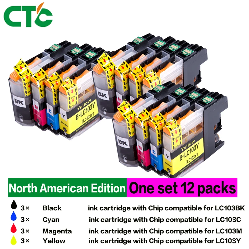 

12Pack LC103 LC 103 XLLC103XL Compatible for Brother MFC-J4310DW MFC-J4410DWMFC-J4610DW J470DW