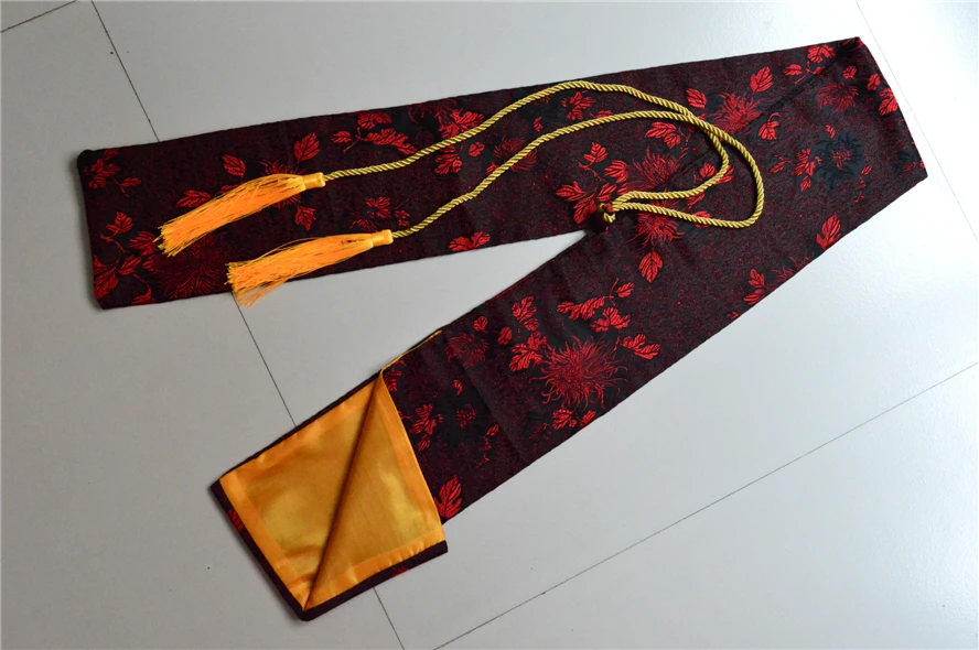 Красивая мягкая и нежная шелковая сумка для меча, подходящая для японского самурайский меч катана с красным цветком