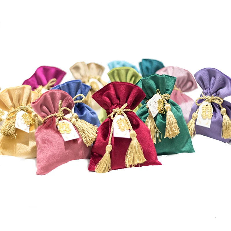 

Coloful Velvet bag Jewelry Packing Velvet Pouches Wediing Party Table Centerpieces Can Be Customized 12*14cm/14*17cm Candy Bags