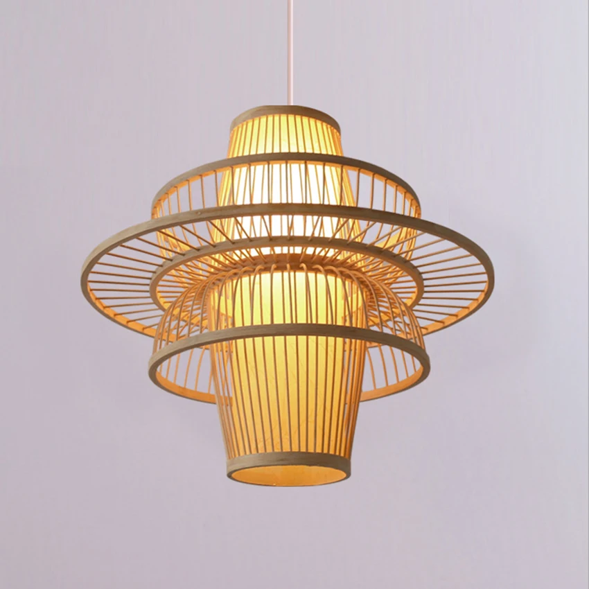 

Japanese Simple Bamboo Wicker Rattan Pendant Lights Led Southeast Asia Dining Room Decor Hanging Lamp Lighting Luminaire
