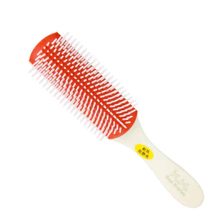 

9 Row Silicone Brush Chemical and heat resistant Durable For all hair types Barber Shop Man Hair Comb Oil Slick Carving