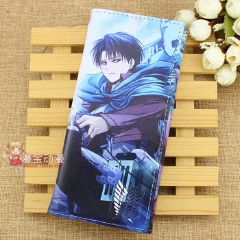 

Hot! Attack on Titan Shingeki no Kyojin cartoo Full color printing rivaille ackerman Fashion leisure man woman long PU Wallet