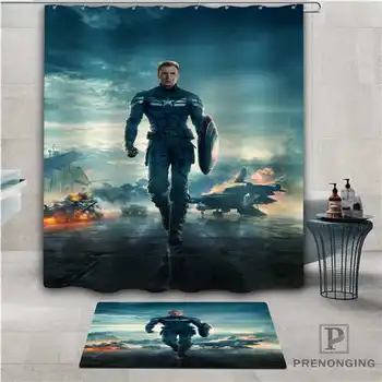 

Custom captain_america (1) Waterproof Shower Curtain Doormat Home Bath Bathroom Polyester Fabric Multi Sizes#2019-01-12-312