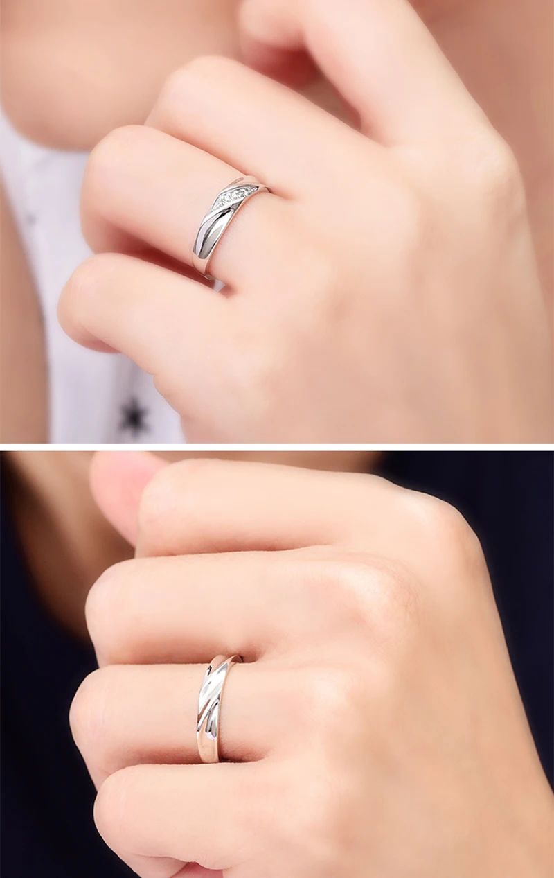 LMNZB Настоящее твердое 925 серебряное кольцо, ювелирные изделия для пар для женщин и мужчин, подарок любви, обручальные кольца LDR16