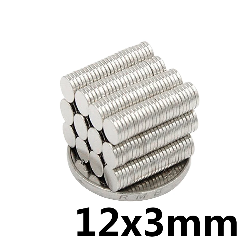20 шт 12x3 мм N35 Маленькие супер сильные Редкоземельные неодимовые магниты 12 мм* 3 мм ремесленный круглый магнит