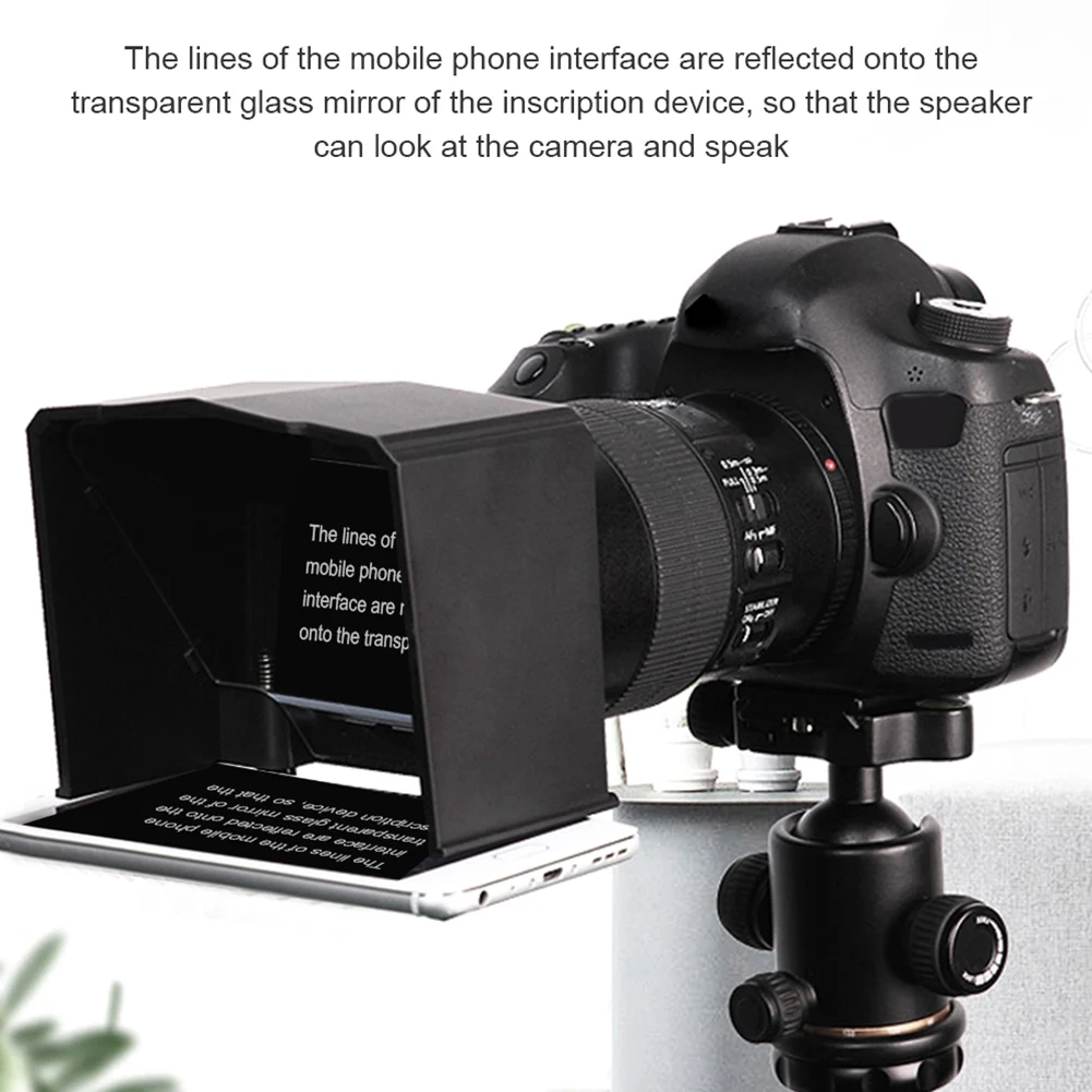 

T1 Phone Use Professional Practical With Adapter Ring Teleprompter Set Photo Studio ABS High Definition DSLR Camera Forum Mini