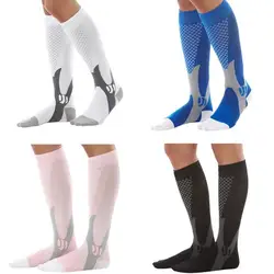 Модные унисекс для мужчин и женщин, растягивающиеся Компрессионные носки, носки ниже колена, спортивные носки для верховой езды