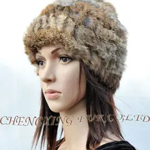 CX-C-31 вязаная шапка из кроличьего меха~ натуральный цвет~ Прямая