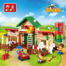 building block set compatible with lego farms Feeling happy ranch 3D Construction Brick Educational Hobbies Toys for Kids