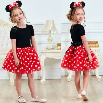

19Fancy New Year Baby Girl Carnival Santa Dress For Girls Summer Minnie Mouse Holiday Children Clothing Party Tulle Kids Costume