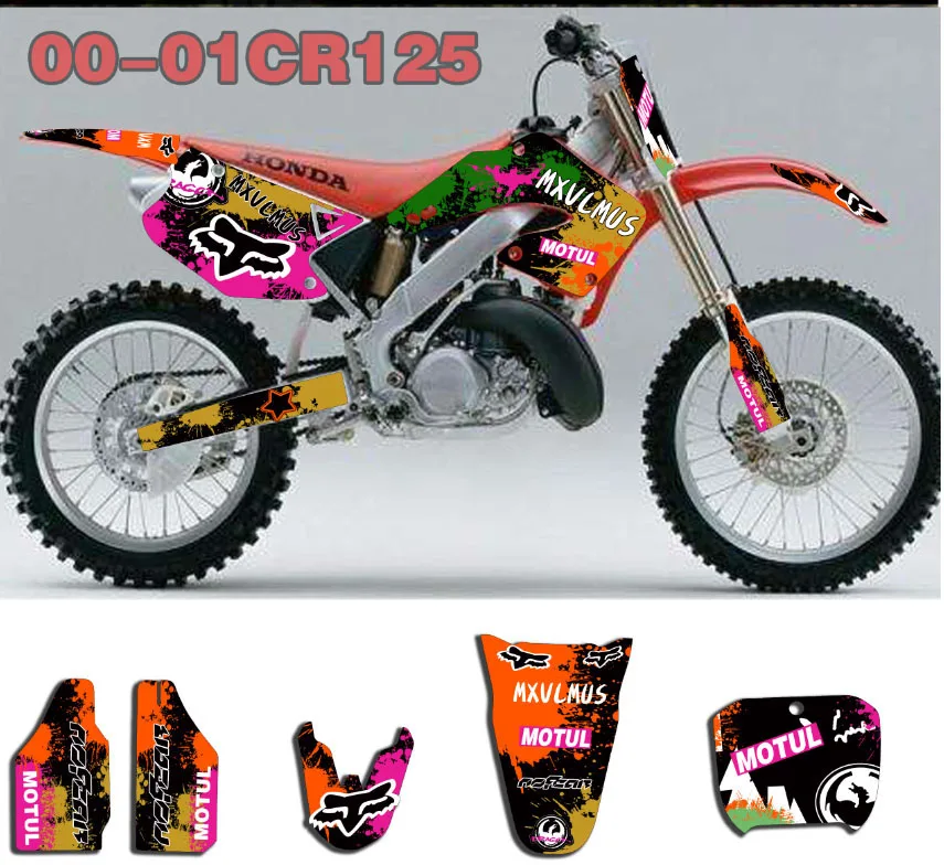 MX графические наклейки Набор для Honda CR250/125 CR125R/250R 2000 2001|Наклейки на автомобиль| |