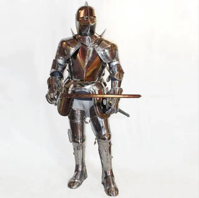 Warrior cosplay clothes Stainless steel costume knight cavalier costume Medieval Armor adult