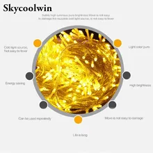 Светодиодный Рождественский свет 20 м 9 цветов AC 110/220 V светодиодный свет шнура 100 светодиодный s Свадебные вечеринки Рождественская елка украшения огни