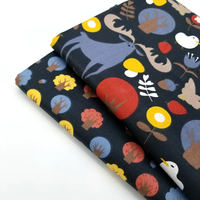 

Black Series Printed Cotton Twill Fabric Patchwork Crafts Cloth For DIY Sewing Quilting Fat Quarters Material Fabric For Baby