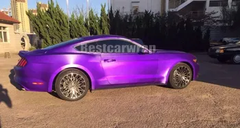 

Purple brushed metallic Vinyl Wrap Film Full Car Wrap with air release chrome brushed violet foil:1.52*20M/Roll