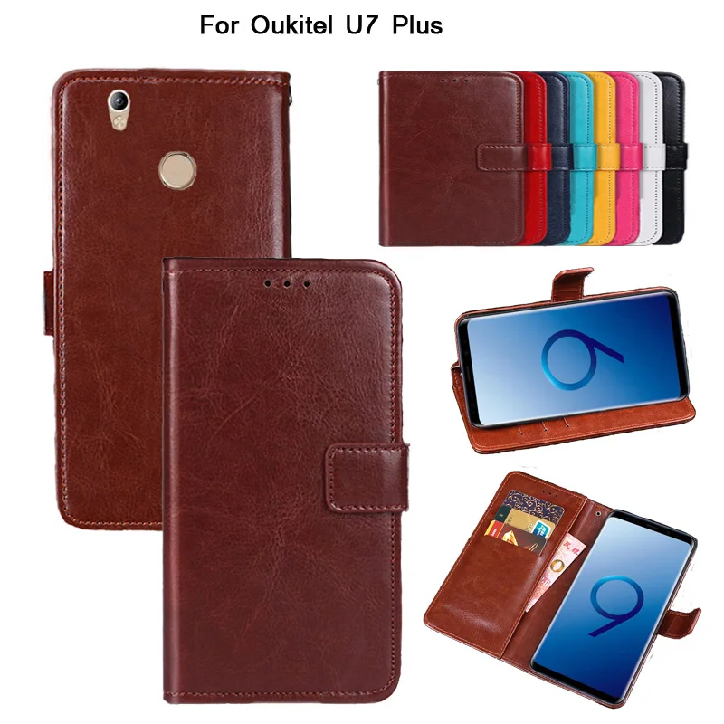 Newest for Oukitel U7 Plus 5.5inch Vintage Wallet Case PU Leather Retro Flip Cover Magnetic Fashion Cases Kickstand Strap | Мобильные