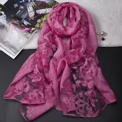 Марка Pure шелковой органзы кружева шарф вышивка с цветочным принтом полые оголовье бандана мусульманский мгновенный мыс одеяло хиджаб Loop