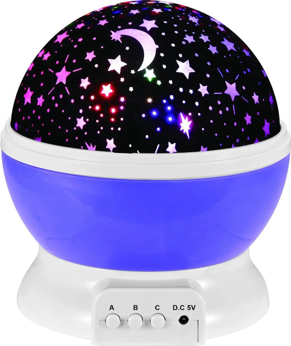 Night Lights for kids, Lizber Starry Night Light Rotating Moon Stars Projector,Romantic Night Lighting Lamp for kids - Испускаемый цвет: PURPLE