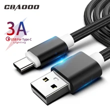 Кабель USB type C, 3 А, быстрая зарядка, USB C, кабели для мобильных телефонов samsung, Xiaomi, huawei, LG, Android, быстрое зарядное устройство, type-C, шнур для телефона