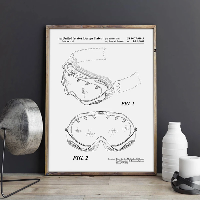 Ski Goggles Patent Poster Print