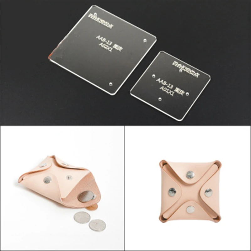 

Practical Coin Purse Leather Tool Template Durable Acrylic Version Coin Bag Making Stencil DIY Handcraft Leather Design Mold