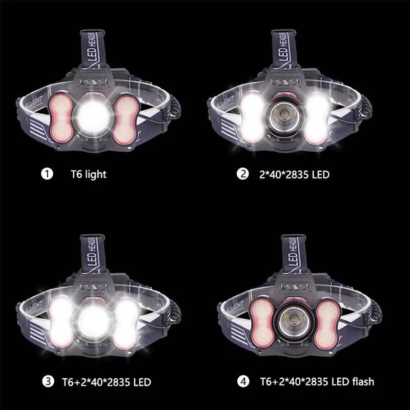 Налобный фонарь yunmai cob/светодиодный 8000 лм Перезаряжаемый USB 1 * T6 + 40*2835