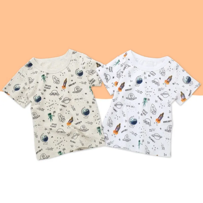 

Summer Girls Boys Tees Cartoon Printed Children's Short-sleeved T-shirt Children Clothing Tops For 2-8 Years 2019