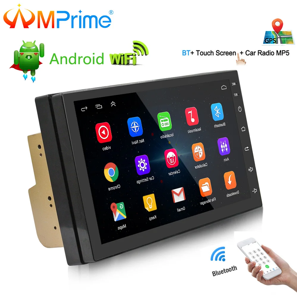 

AMPrime 7" 2 din Car Radio Android 6.0 Car Multimedia Player Bluetooth GPS Navigation In Dash WIFI Mirror Link USB Audio Player