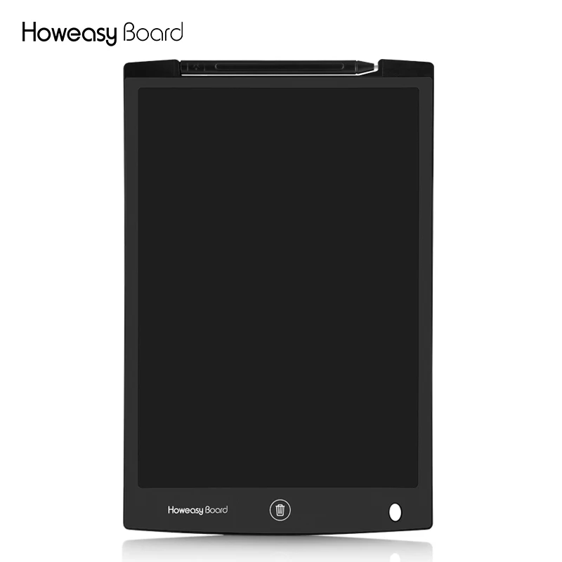 Howeasy 12 дюймов lcd Дети письма Рисование электронный стираемый Памятка Сообщение электронная доска планшет - Цвет: Черный