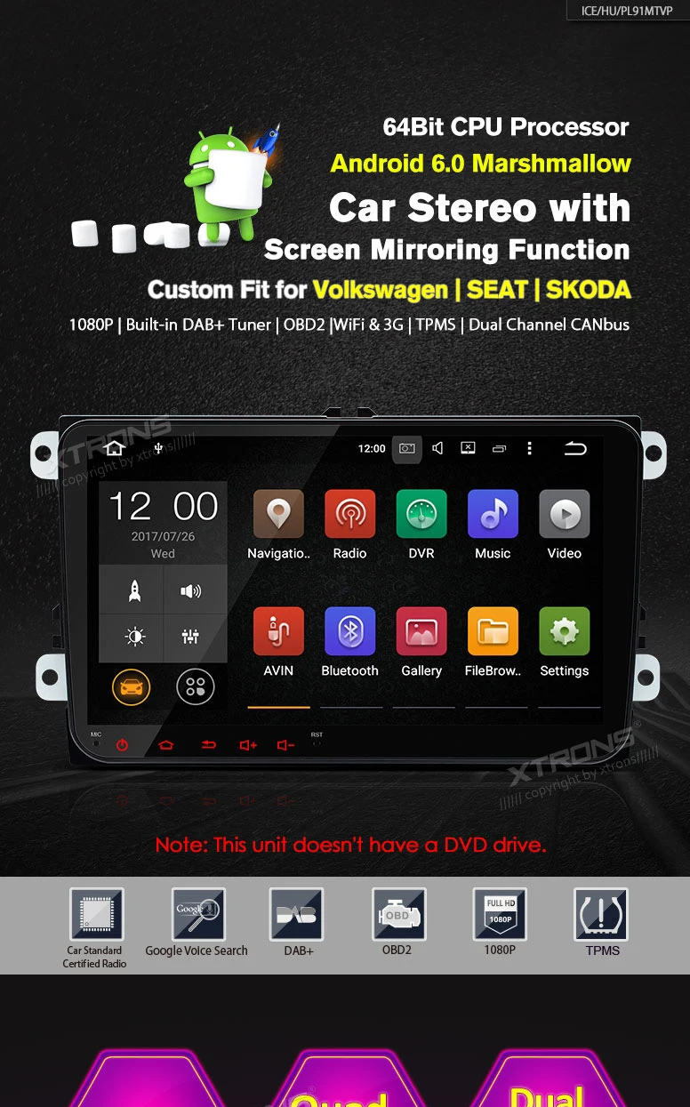 Perfect 9" Android 6.0 Car Radio for Volkswagen Beetle 2011-2015 & Magotan 2007-2013 & Vento 2009-2015 with 4G/3G/WIFI Internet Support 0